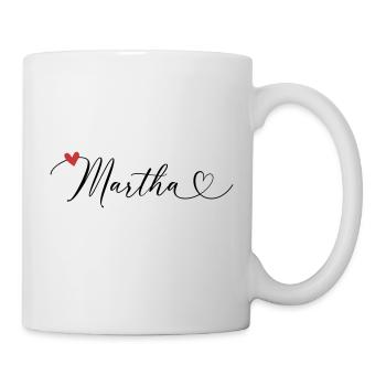 Martha Name Vorname Kalligrafieherz - Tasse - Weiß - Rechts
