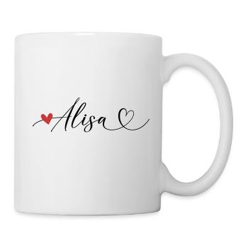 Alisa Name Vorname Kalligrafieherz - Tasse - Weiß - Rechts