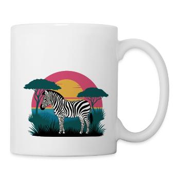 Zèbre du coucher de soleil - Mug blanc - blanc - Droite