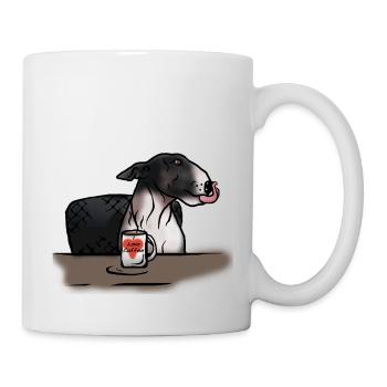 Bull Terrier « J’aime le café » - Mug blanc - blanc - Droite