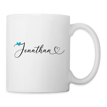 Jonathan Nom Prénom Calligraphie coeur - Mug blanc - blanc - Droite