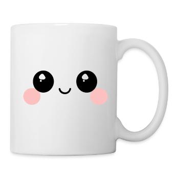 Kawaii Eyes, Happy Face Manga, Japanese Drawing - Mug - white - Right