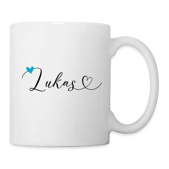 Lukas Nom Prénom Calligraphie Coeur - Mug blanc - blanc - Droite