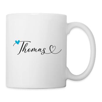 Thomas Surname First name Calligraphy Heart - Mug - white - Right