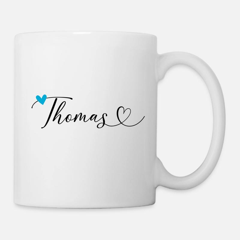 Thomas Name Vorname Kalligrafieherz - Tasse - Weiß