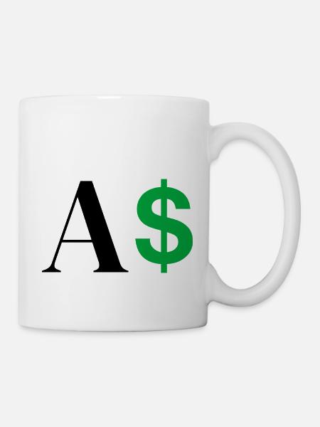Dollar-Buchstabe - Tasse - Weiß