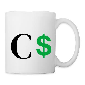 Buchstabe c Dollar - Tasse - Weiß - Rechts
