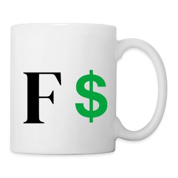 Buchstabe f Dollar - Tasse - Weiß - Rechts