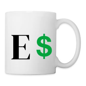 Buchstabe E Dollar - Tasse - Weiß - Rechts