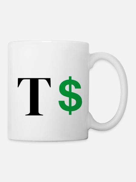 Buchstabe t Dollar - Tasse - Weiß