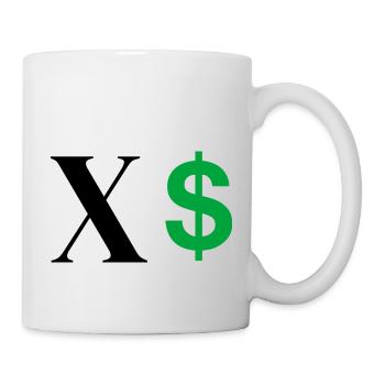 Letter x dollar - Mug - white - Right