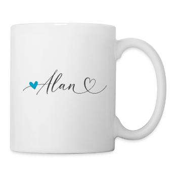 Alan Name First Name Calligraphy Heart - Mug - white - Right