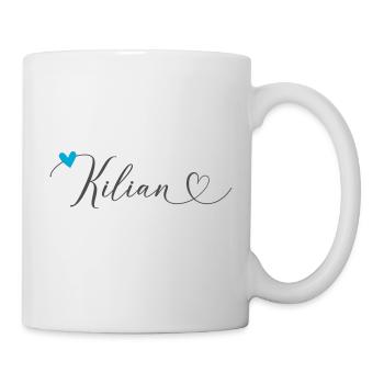 Kilian nom Prénom Calligraphie coeur - Mug blanc - blanc - Droite