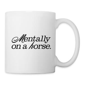 Mentalement sur un cheval - Mug blanc - blanc - Droite