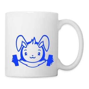 Bunny Bodybuilder Gym Muscles Strong Fitness Weight - Mug - white - Right