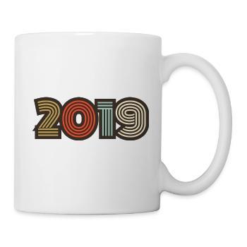 2019 rétro vintage - Mug blanc - blanc - Droite