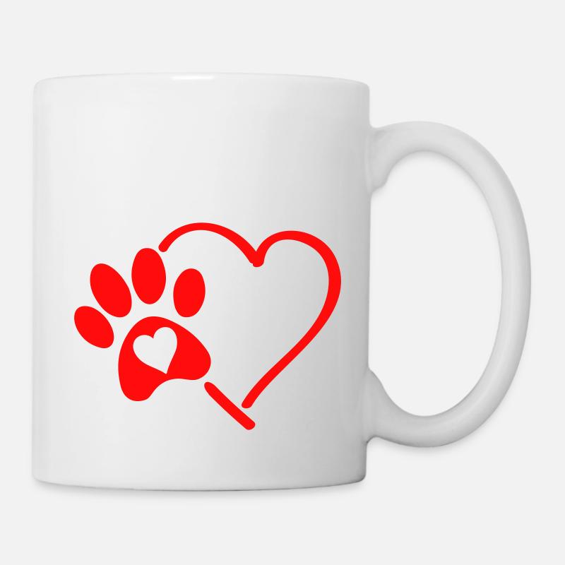 paw heart - Mug - white