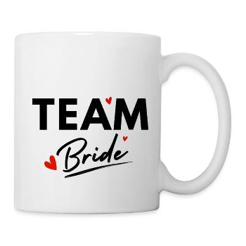 Team Bride Hearts - Brautgeschenk - Tasse - Weiß - Rechts