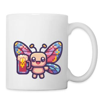 Bière Butterfly Pixel - Mug blanc - blanc - Droite