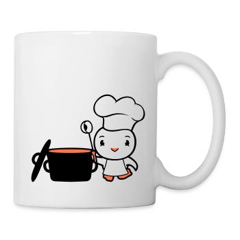 Bird Chef Cooking Pot Duck Delicious Hunger Food - Mug - white - Right
