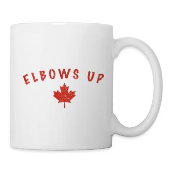 Appuyons le Canada – Jouez des coudes avec la feuille d’érable - Mug blanc - blanc - Droite