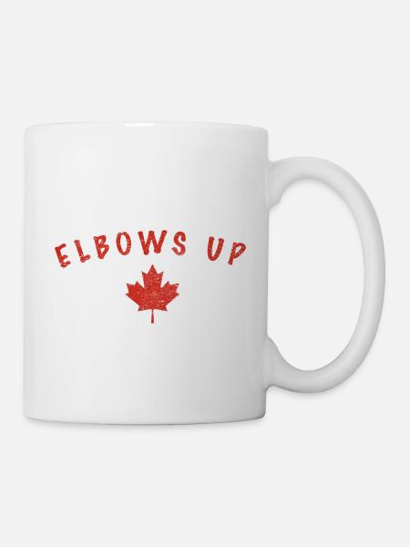 Support Canada – Ellbogen hoch mit Maple Leaf - Tasse - Weiß
