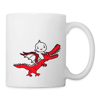 Duck Dragon Roars Sitting Riding Mythical Creature Monster - Mug - white - Right