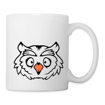 Owl Bird Eagle Owl Night Bird Barn Owl Owl Comic - Mug - white - Right