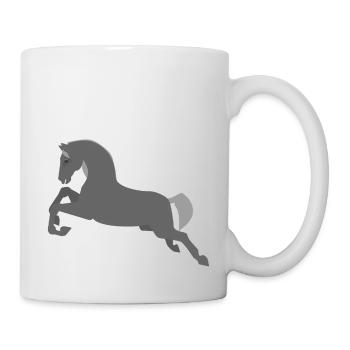 Graues Pferd - Tasse - Weiß - Rechts