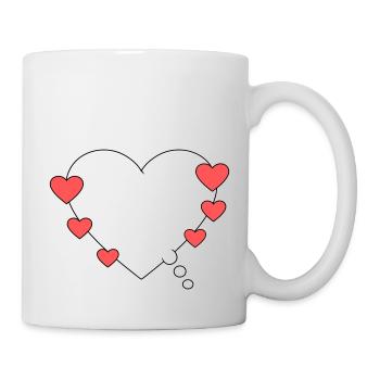Thought bubble with heart - Mug - white - Right