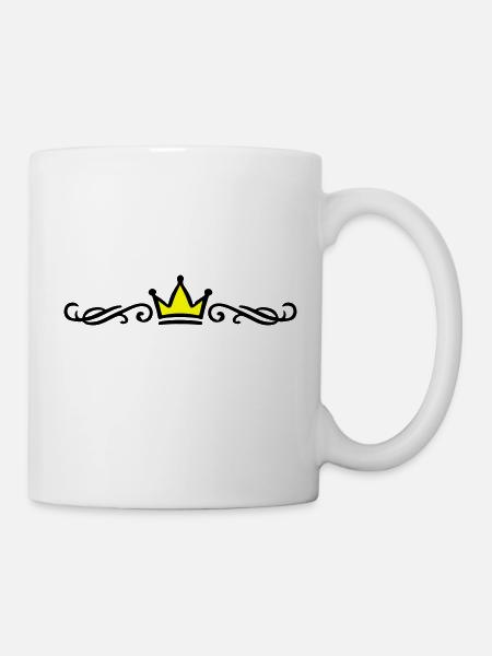Krone Ornament - Tasse - Weiß