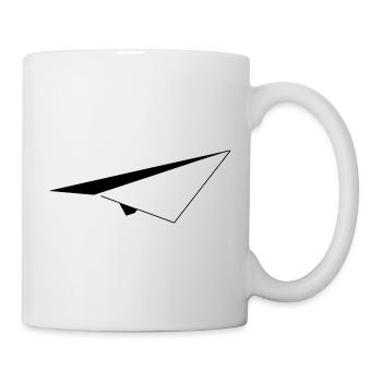 Minimalistisches Papierflugzeug - Tasse - Weiß - Rechts