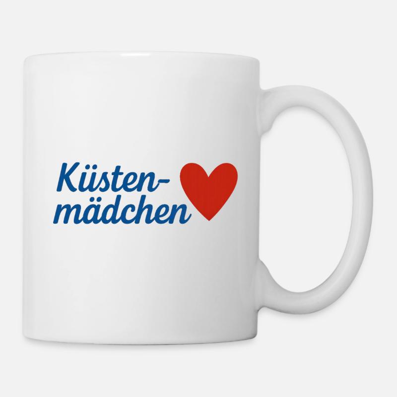 Küsten Mädchen Herz Overlay - Tasse - Weiß