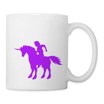Licorne Violet Homme Prince Équitation Conte de Fées Silhouette - Mug blanc - blanc - Droite