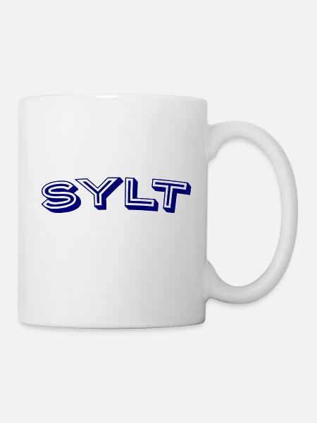 Sylt - Nordsee Insel - Deutschland Küste - Moin - Tasse - Weiß