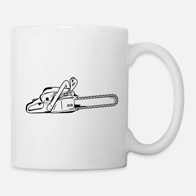 Motorsäge - Tasse - Weiß