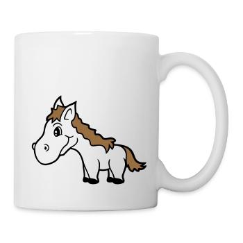 Pferd Süß Pony Fohlen Pferdemädchen Niedlich Comic - Tasse - Weiß - Rechts
