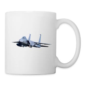 F-15 Kampfjet Illustration - Tasse - Weiß - Rechts