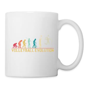 Volleyball Evolution Grafik T-Shirt - Tasse - Weiß - Rechts