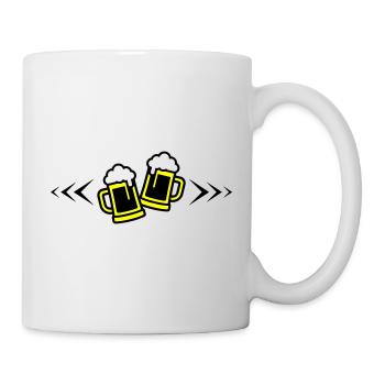 Bier Anstoßen Symbol Bierkrug - Tasse - Weiß - Rechts