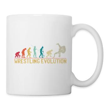 Wrestling-Evolution-Kunstwerk - Tasse - Weiß - Rechts