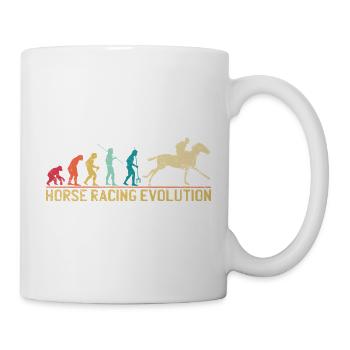 Conception de l'évolution des courses de chevaux - Mug blanc - blanc - Droite