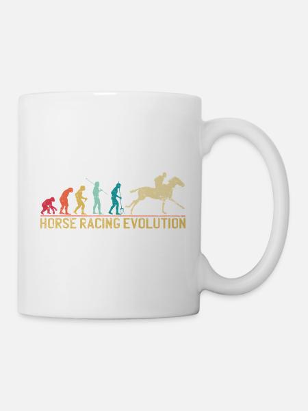 Pferderennen-Evolutionsdesign - Tasse - Weiß