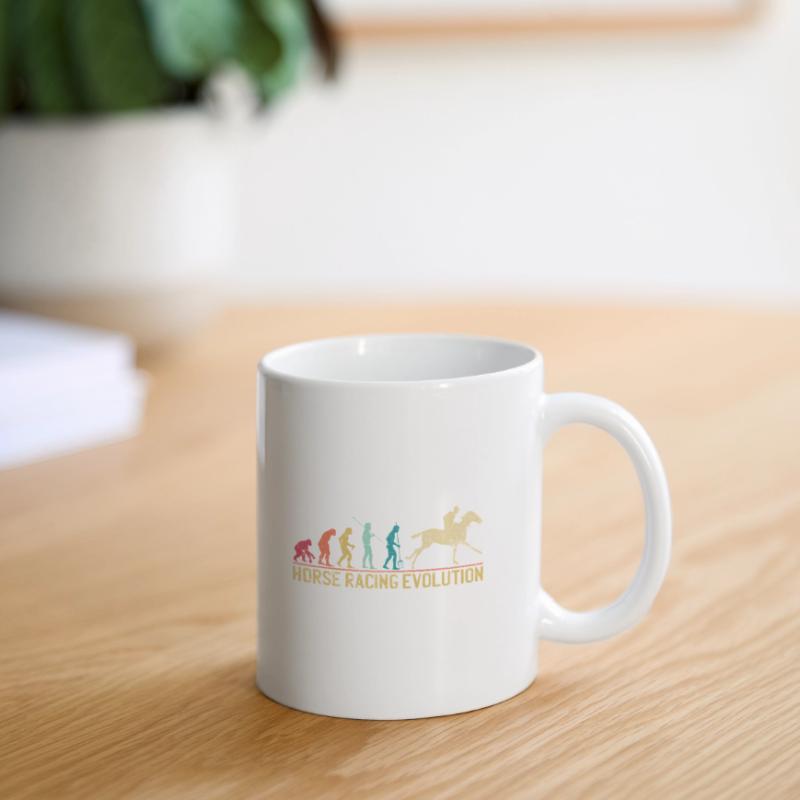 Conception de l'évolution des courses de chevaux Mug blanc