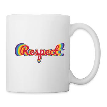 Respect in rainbow design - Mug - white - Right