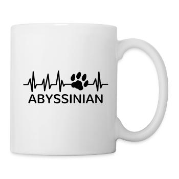 Abyssinian Cat Heartbeat Paw Print Paw - Mug - white - Right
