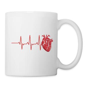 Lebenswille Herzschlag Design - Tasse - Weiß - Rechts