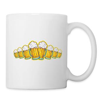 Bier Party Bierglas Anstoßen - Tasse - Weiß - Rechts