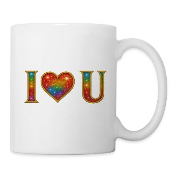I ♡ U - I LOVE YOU - Mug - white - Right