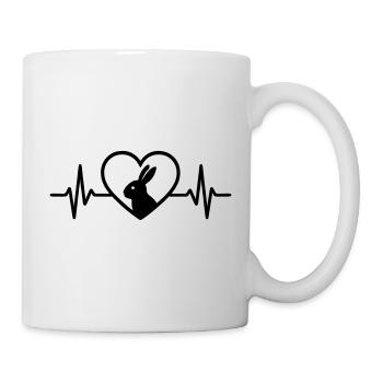 Kaninchen Herz - Tasse - Weiß - Rechts